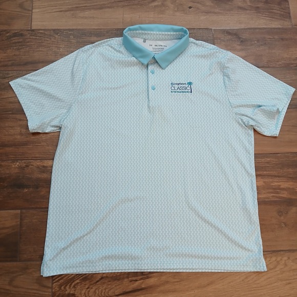 Under Armour Polo Mens 2XL XXL Blue AOP Golf Cognizant Classic Palm Beaches Flex - Picture 5 of 11